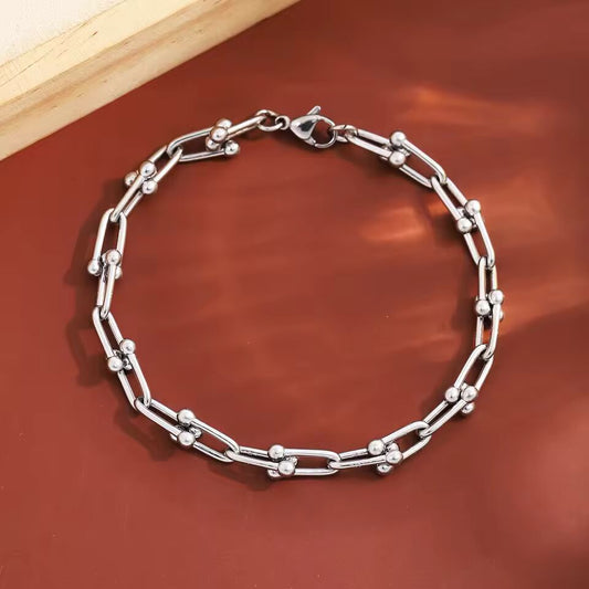 Fashion Charm U-Shaped Bracelet For Women Men Stainless Steel 18K Gold Plated Chain Unisex Jewelry Gift daily wear